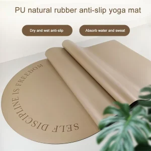 Yoga Studio Gym Training Vegan Matte PU Yoga Mat Circular Oval Curve Natural Rubber Yoga Mat for OEM ODM