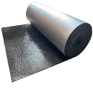 ZHANSHENG Car Heat Sound Deadening Foam Insulation Mat Aluminum Foil Finish Black Flame Retardant EPDM Rubber Foam Safe Soft Low