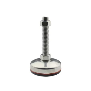 Zinc-Plated Iron or Stainless Steel Leveling Feet with Anti-Slip Rubber Pad for Medical and Semiconductor Machines