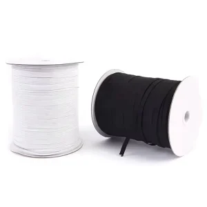 of White Flat High Elastic Rubber Band Clothing Accessories 1cm Knitted Elasticated Band for Hair 6mm Elastic Cord